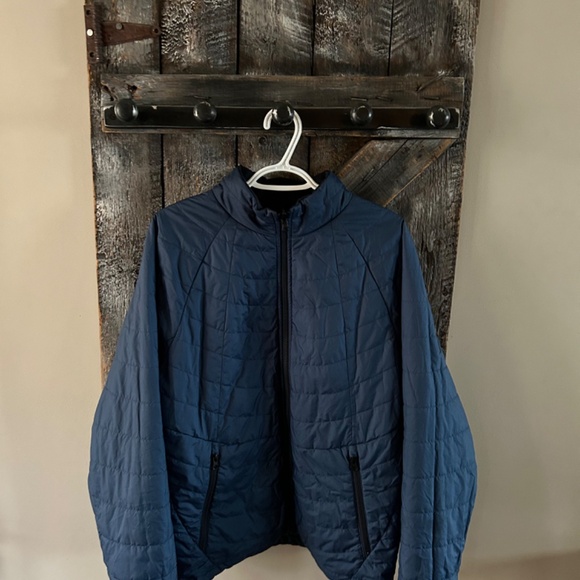 Men's The North Face Full Zipper Reversible Jacket Navy Blue - Size Medium - Picture 3 of 4